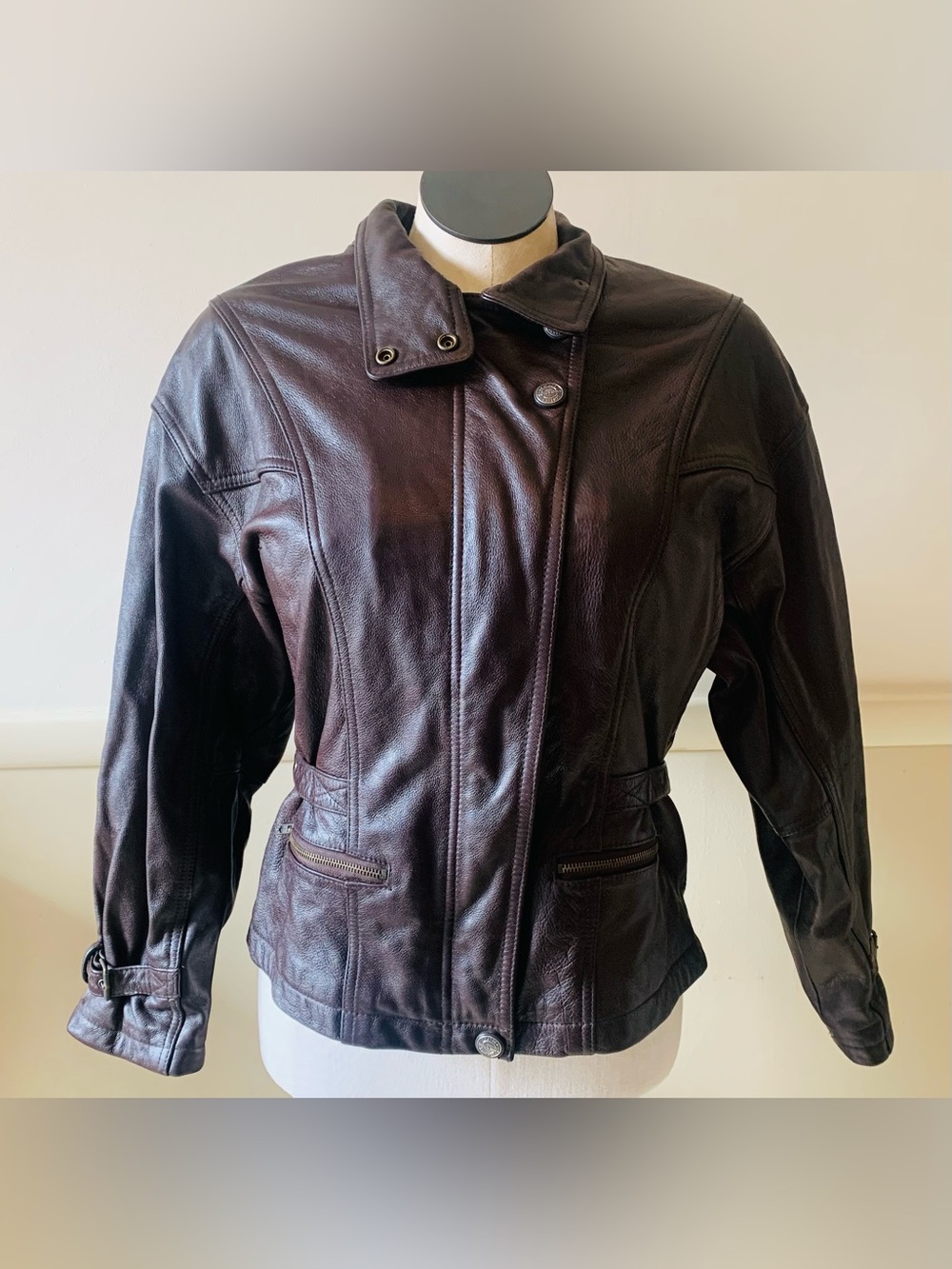 Vintage Wilsons Leather Brown Moto Jacket Size M Great Condition